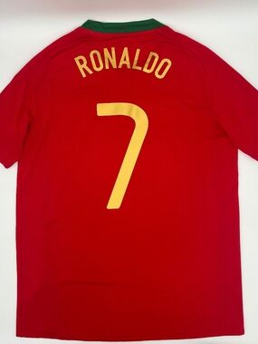 Portugal 2008/2009 Home Authentic Nike Ronaldo #7 Jersey M Male Burgandy